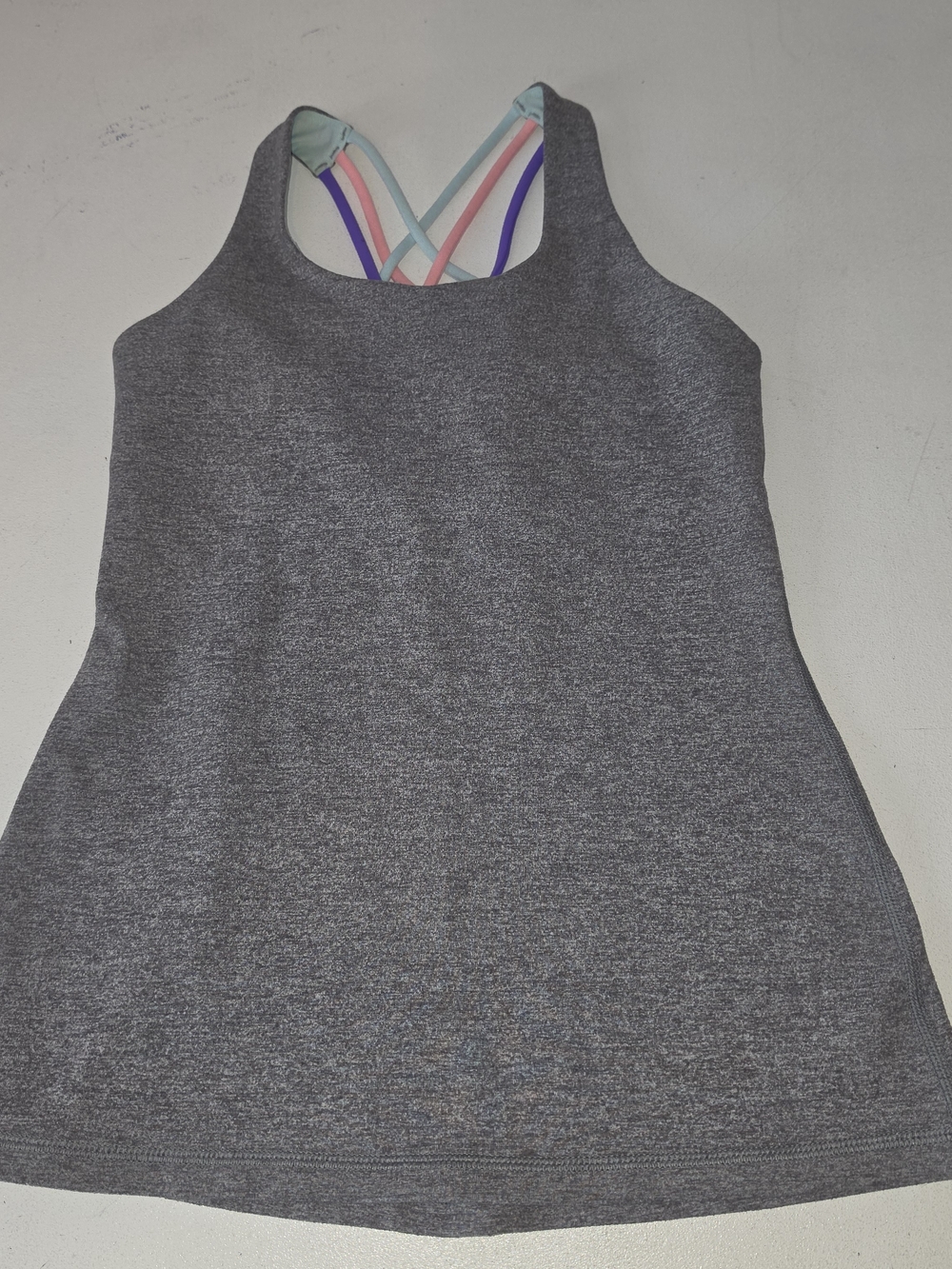 Ivivva Gray Tank Top with Pastel Crisscross Straps